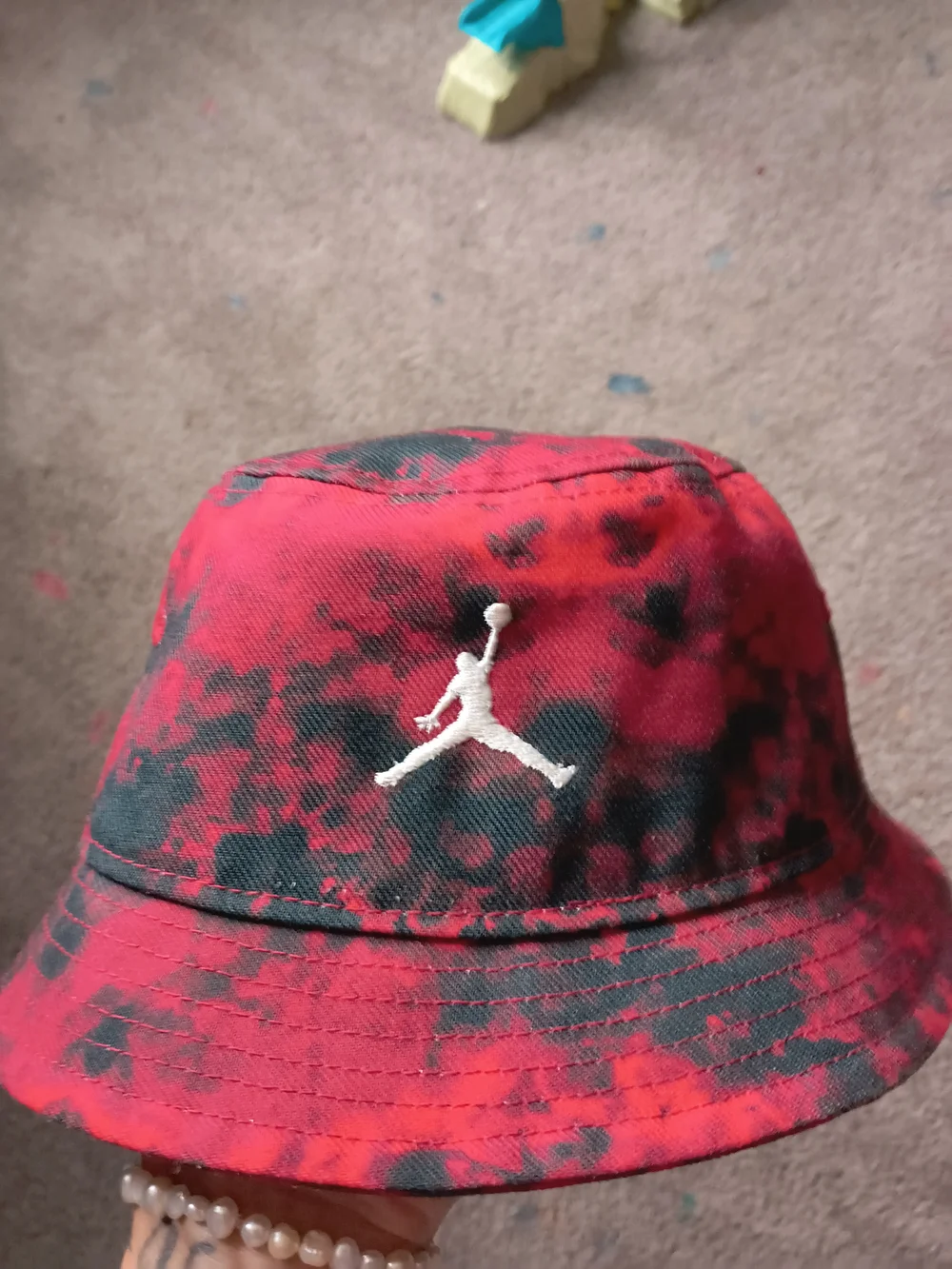 Little kids Jordan Red And Black Bucket Hat